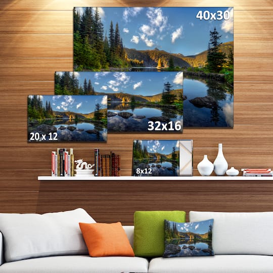 Designart - Mountain Lake Surrounded by Trees